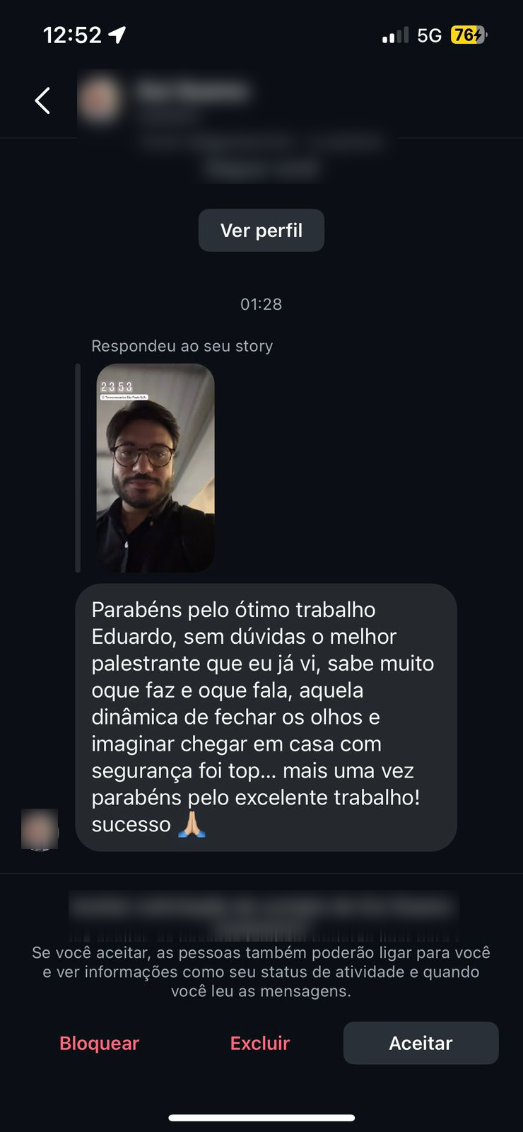 Depoimento de cliente satisfeito